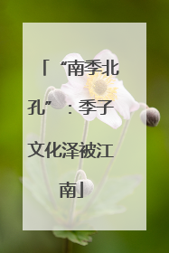 “南季北孔”：季子文化泽被江南